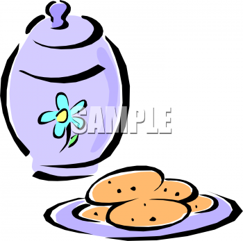 Clipart Picture Of A Cookie Jar With A Plate Of Cookies   Foodclipart