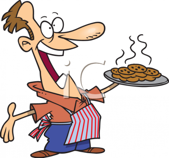 Clipart Picture Of A Man Holding A Plate Of Freshly Baked Cookies