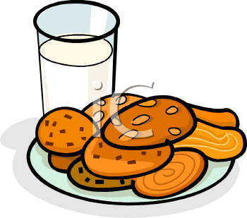 Clipart Picture Of Cookies On A Plate With A Glass Of Milk