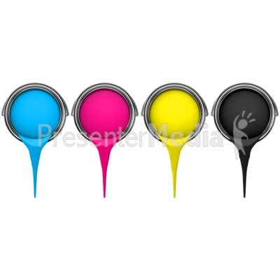 Cmyk Buckets Pouring Paint   Home And Lifestyle   Great Clipart For