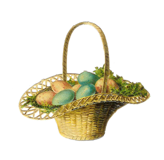 Free Easter Clipart  Easter Basket Die Cut From Victorian Scrapbook