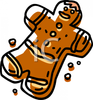 Gingerbread Man And Cookie Crumbs Clipart Image   Foodclipart Com