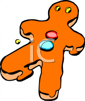 Gingerbread Man With Icing Clipart Image   Foodclipart Com