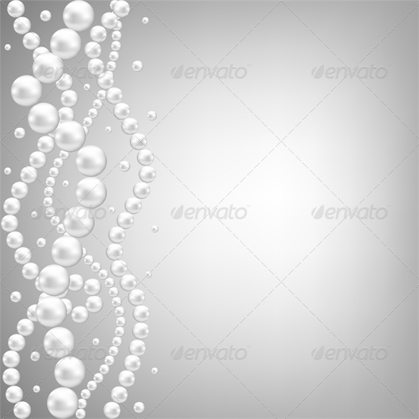 Gray Background With Pearl Border   Backgrounds Decorative