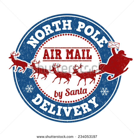 North Pole Delivery Grunge Rubber Stamp On White Background Vector