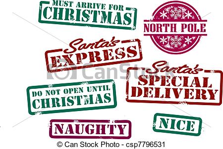 North Pole Stamp Clip Art Santas Christmas Stamps  