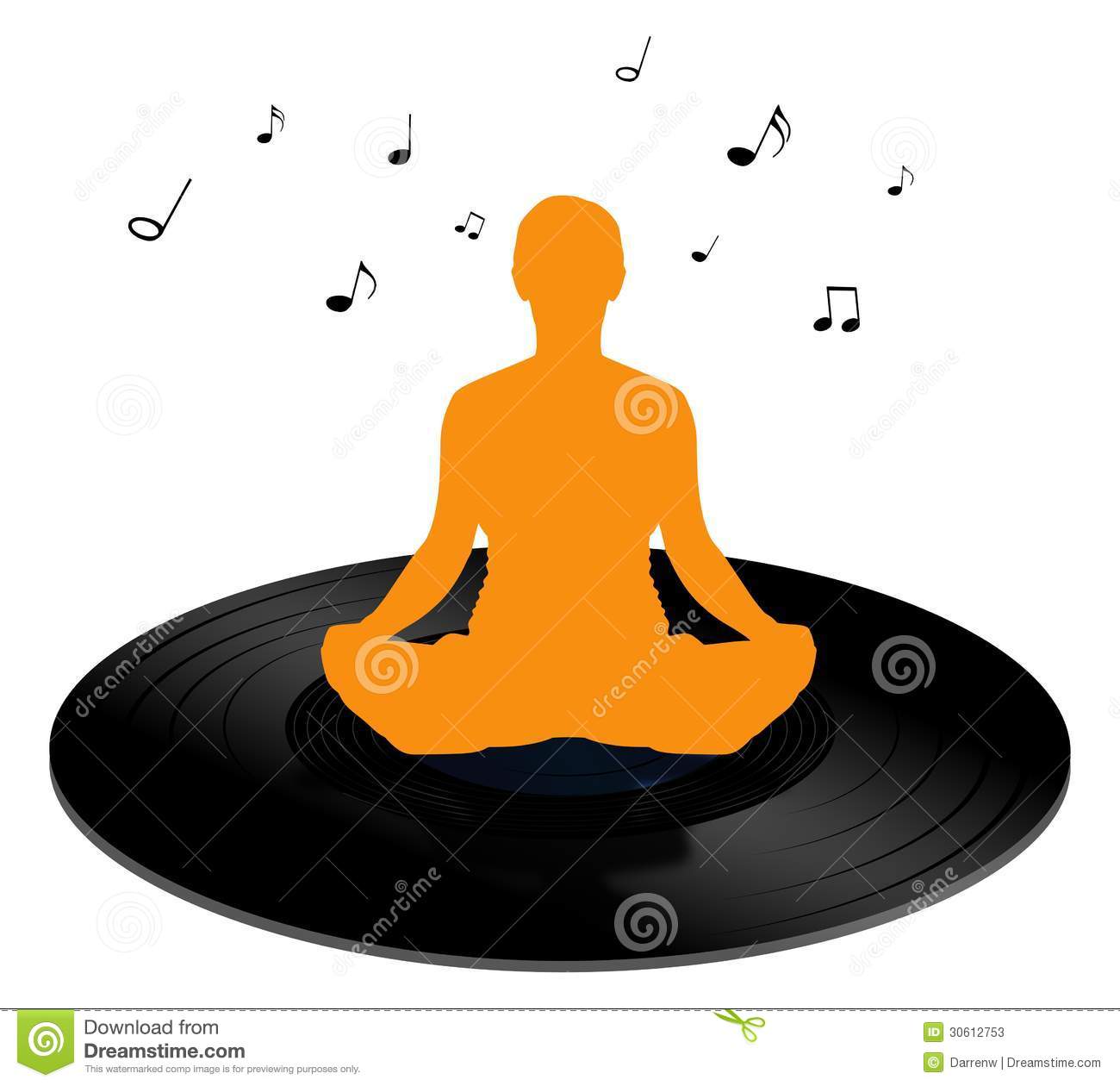 Of A Person Sitting On A Vinyl Record And Listening To Calming Music