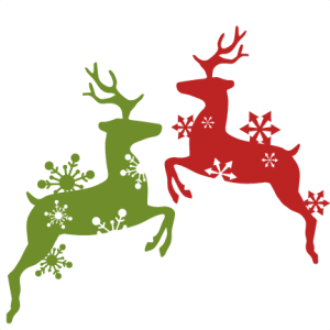 Reindeer Snowflake Flourish Set Svg Scrapbook Cut File Cute Clipart