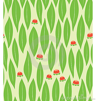 Seamless Pattern Design Of Leaves And Flowers Great For Background
