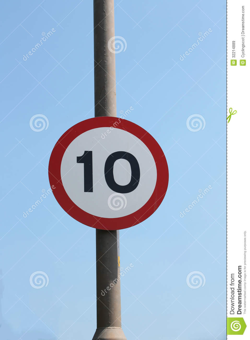 Uk 10 Mph Speed Limit Sign Royalty Free Stock Images   Image  32214889