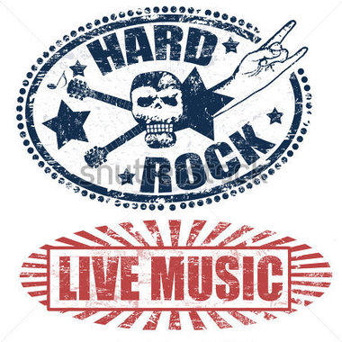 With Live Music And Hard Rock Written Inside Vector Illustration