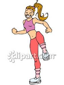 Woman Making Exercise Look Like Fun   Royalty Free Clipart Picture