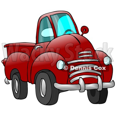 Big Red Pickup Truck Clipart Illustration   Dennis Cox  17198