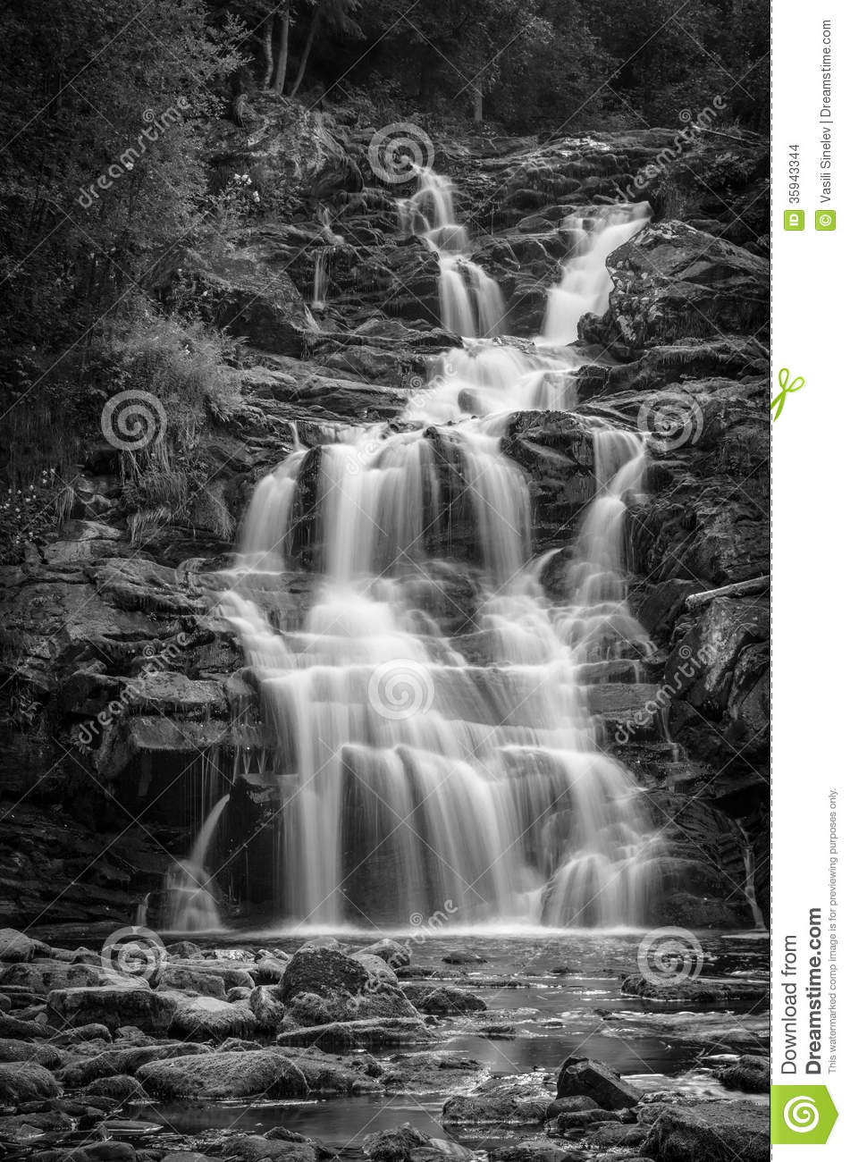 Black And White Pictures Of Waterfalls Black And White Shot Of High