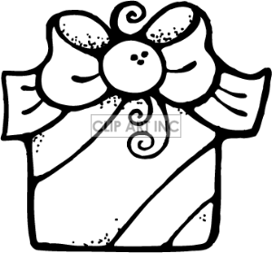 Black And White Present With A Bow On The Top