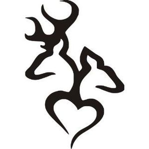 Browning Deer Head Heart Logo Style In White Exterior Image   Vector