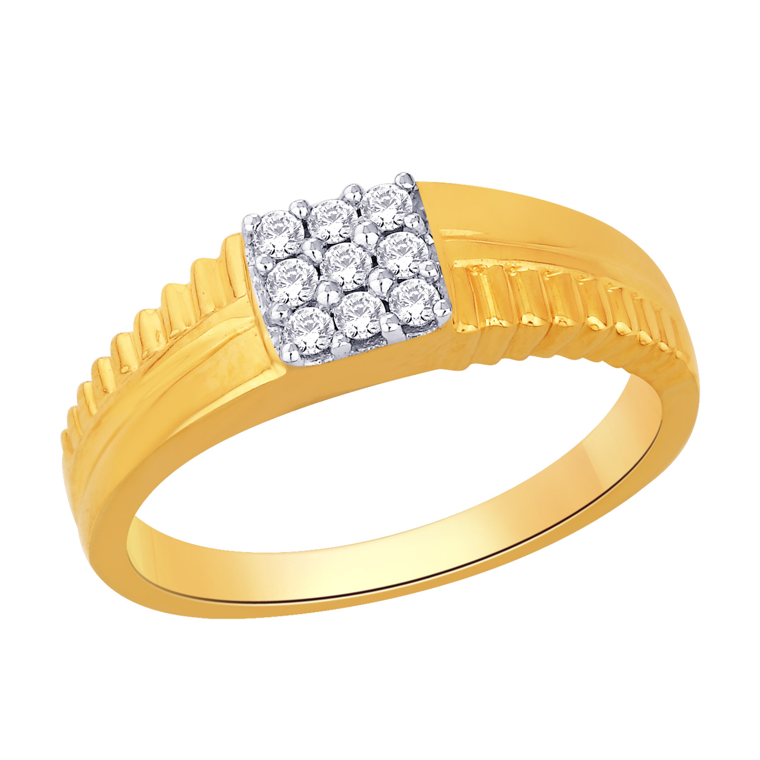Buy Nakshatra Men S Gold Diamond Ring 18 Kt 0 21 Ct   Nrc915    