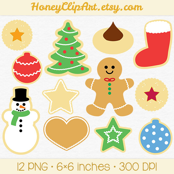 Christmas Cookie Clip Art With Gingerbread Man Snowman Christmas    