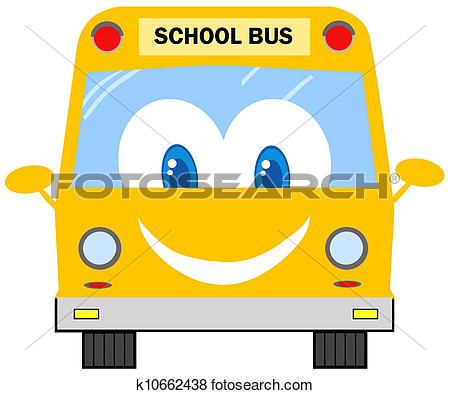 Clip Art   Funny School Bus  Fotosearch   Search Clipart Illustration