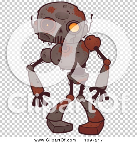 Clipart Creepy Zombie Robot   Royalty Free Vector Illustration By John