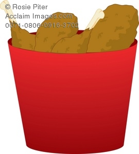 Clipart Illustration Of A Bucket Of Fried Chicken   Acclaim Stock