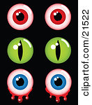 Clipart Illustration Of A Collection Of Creepy Halloween Eyes Pairs Of