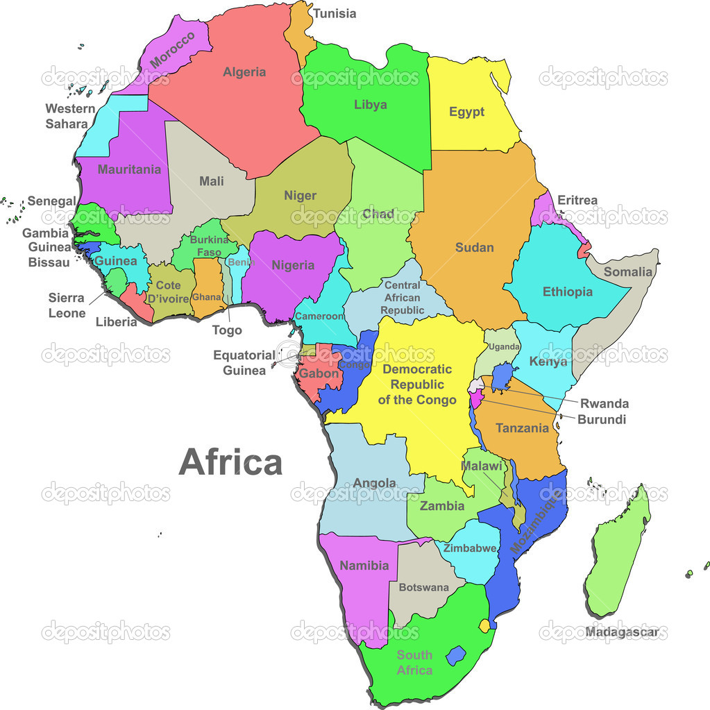 Color Vector Africa Map   Stock Illustration