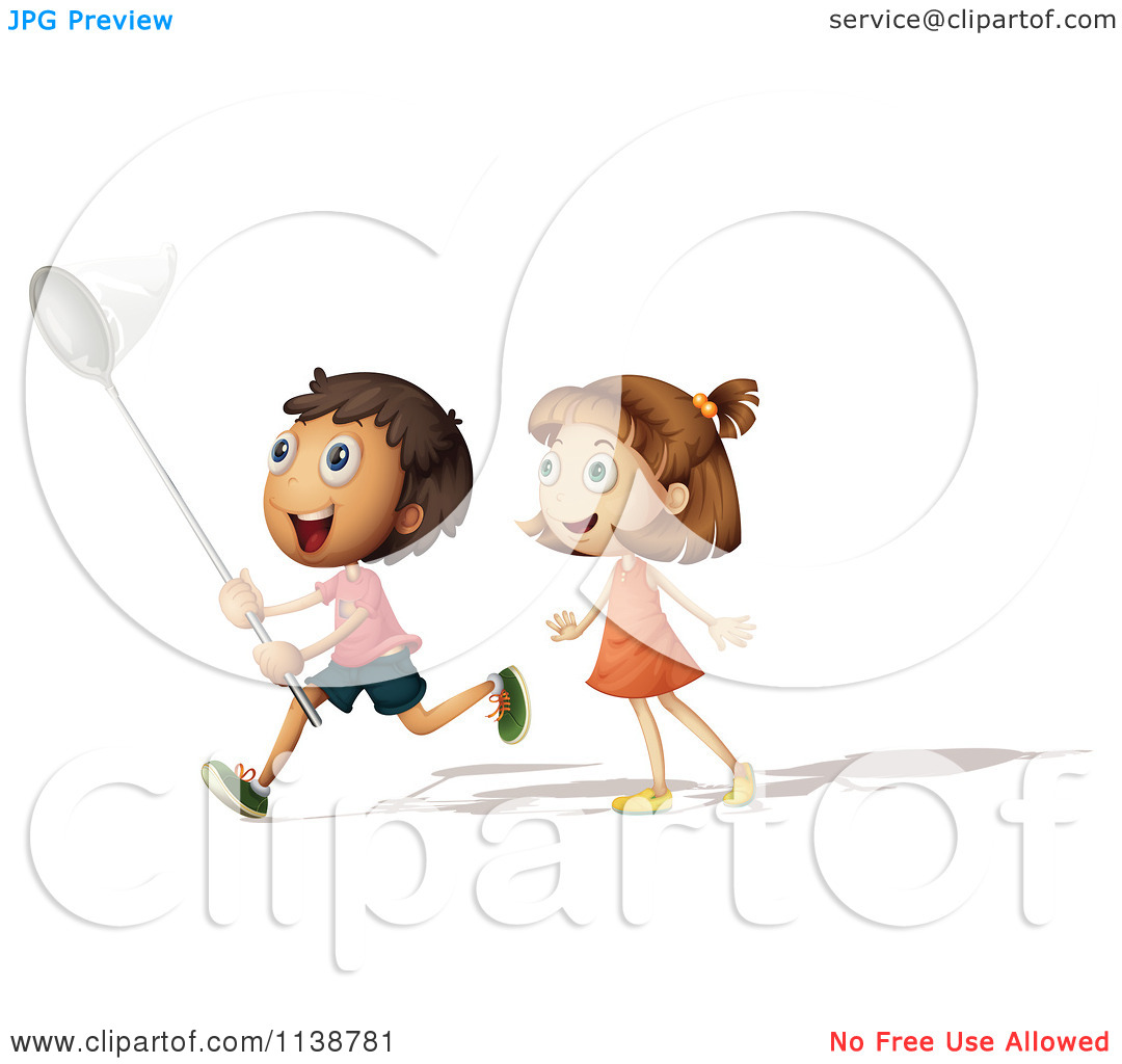 Copyright Free Butterfly Clipart For Kids Cartoon Of Children Runing