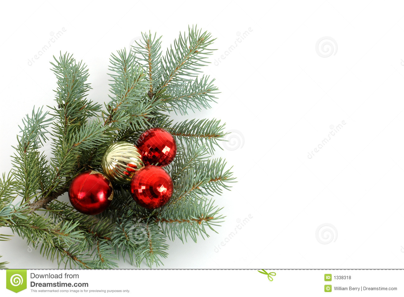 Decorated Christmas Bough  2 Royalty Free Stock Photos   Image    