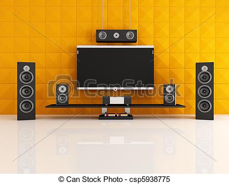 Home Theater With Acoustic Panel      Csp5938775   Search Clipart    
