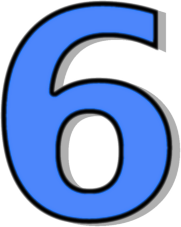 Number 6 Blue    Signs Symbol Alphabets Numbers Outlined Numbers Blue