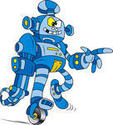Robot Loco De La Historieta Robot Loco De Dibujos Animados