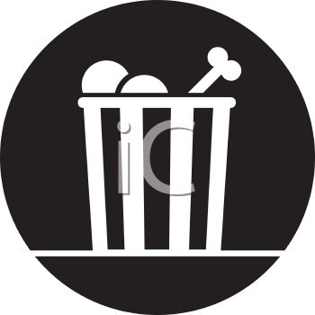 Royalty Free Clipart Image  Icon For A Bucket Of Fried Chicken