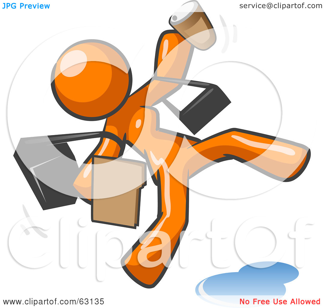 Royalty Free  Rf  Clipart Illustration Of An Overwhelmed Orange Woman