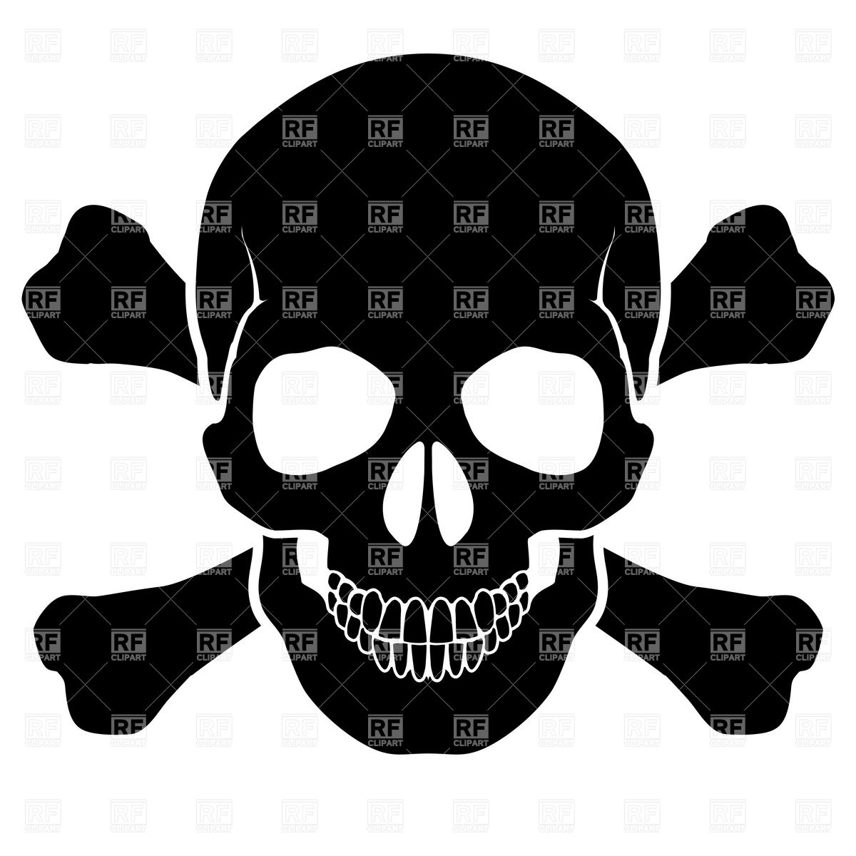 Skull And Bones   Danger Warning Symbol Download Royalty Free Vector