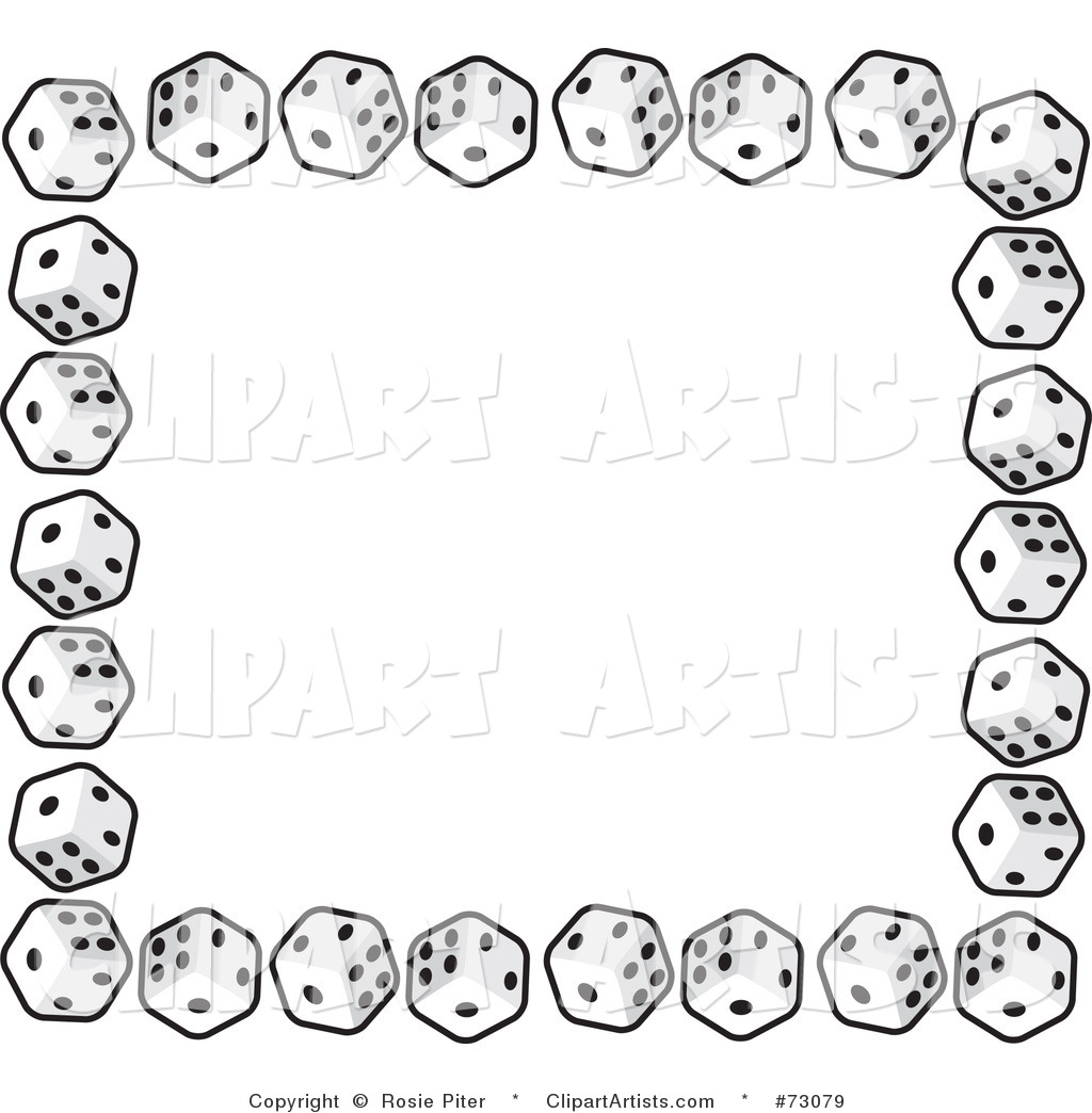 Vector  73079   Border Of Standard Black And White Cubic Dice