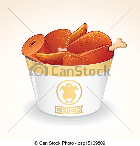 Vector Clipart Of Fast Food Vector Icon Fried Chicken In Bucket   Fast    
