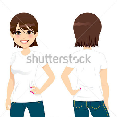     View Of Beautiful Woman Wearing Blank White Tight T Shirt Template