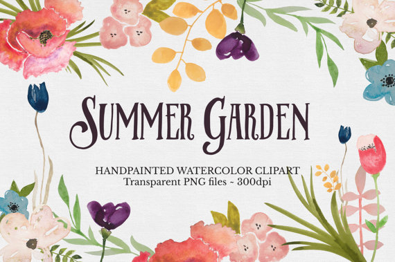 Watercolor Flowers Clipart Files   High Res Transparent Png   Hand