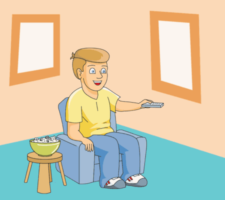 Animated Clipart  Man Watching Tv Animation 2 5c   Classroom Clipart
