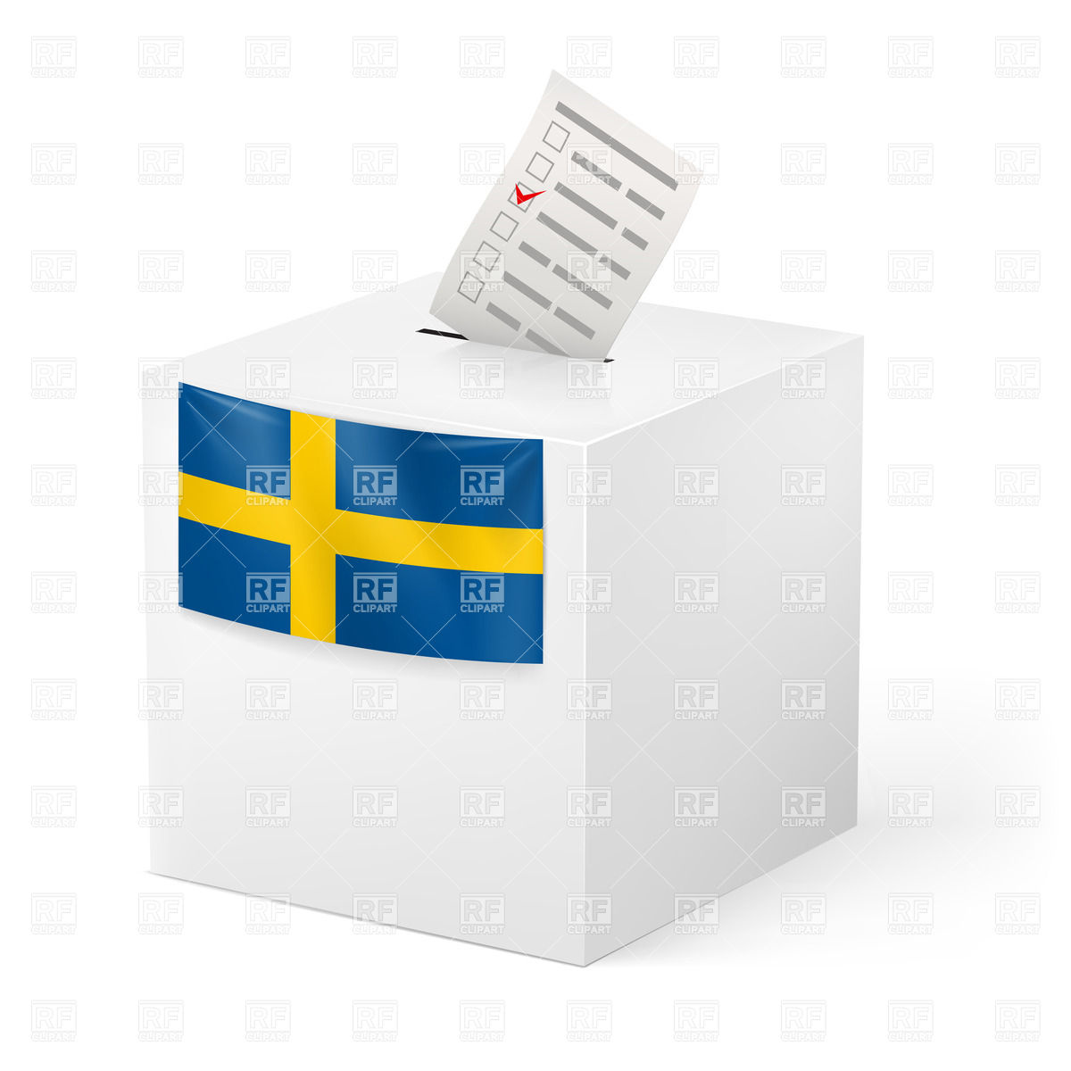 Ballot Box With Voting Paper  Election In Sweden  Objects Download