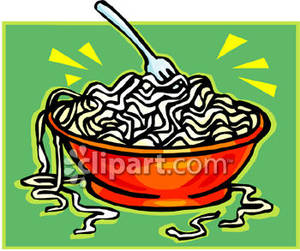 Bowl Of Pasta Noodles   Royalty Free Clipart Picture