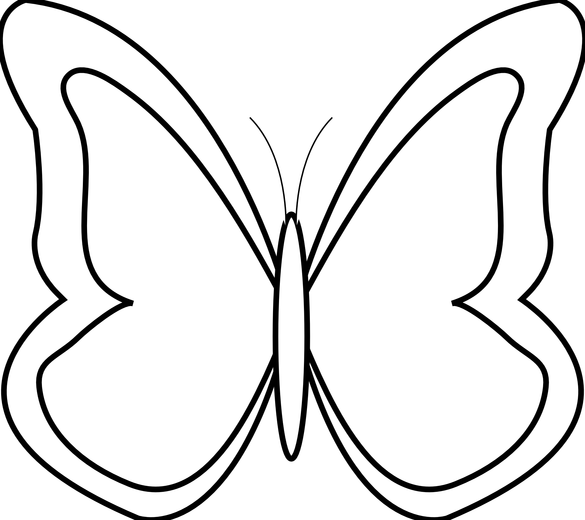 Butterfly 26 Black White Line Art Scalable Vector Graphics Svg