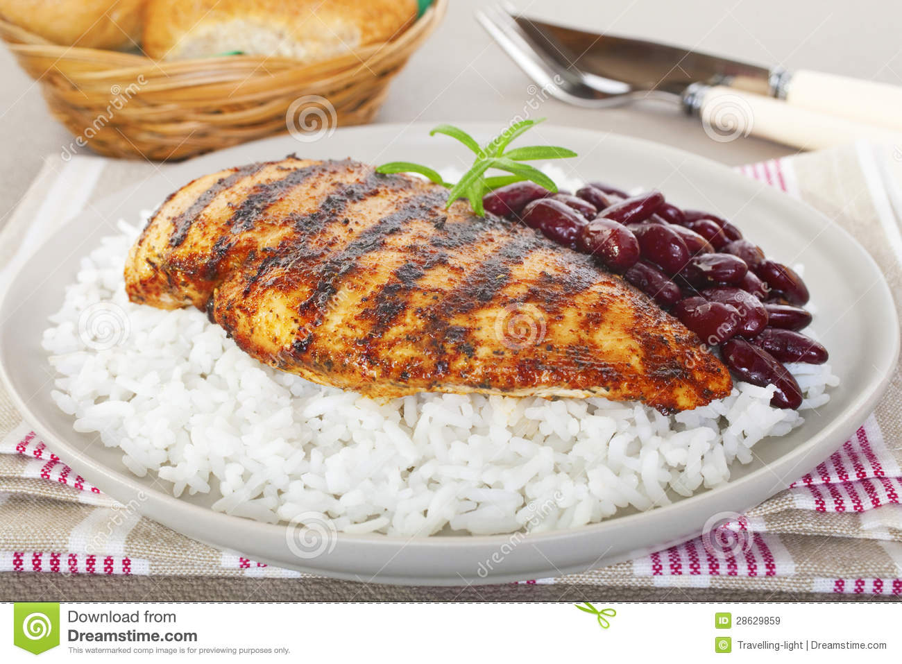Cajun Chicken With Rice And Beans Royalty Free Stock Images   Image