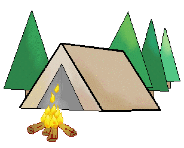 Camping Clip Art   Free Camping Clip Art   Tent Campfire And Forest