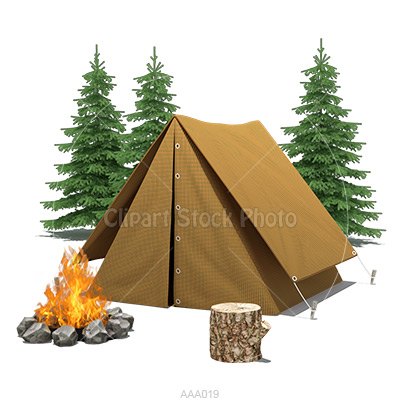 Camping Clip Art Illustration Royalty Free Tent   Fire Stock Image