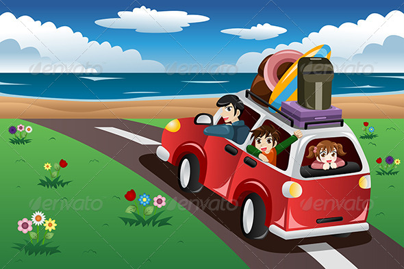 Car Cartoon Children Clip Art Clipart Driver Driving Family