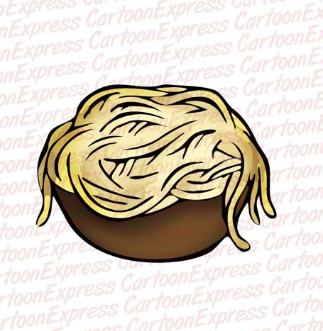 Cartoon Vector Illustration Of Bowl Of Noodles