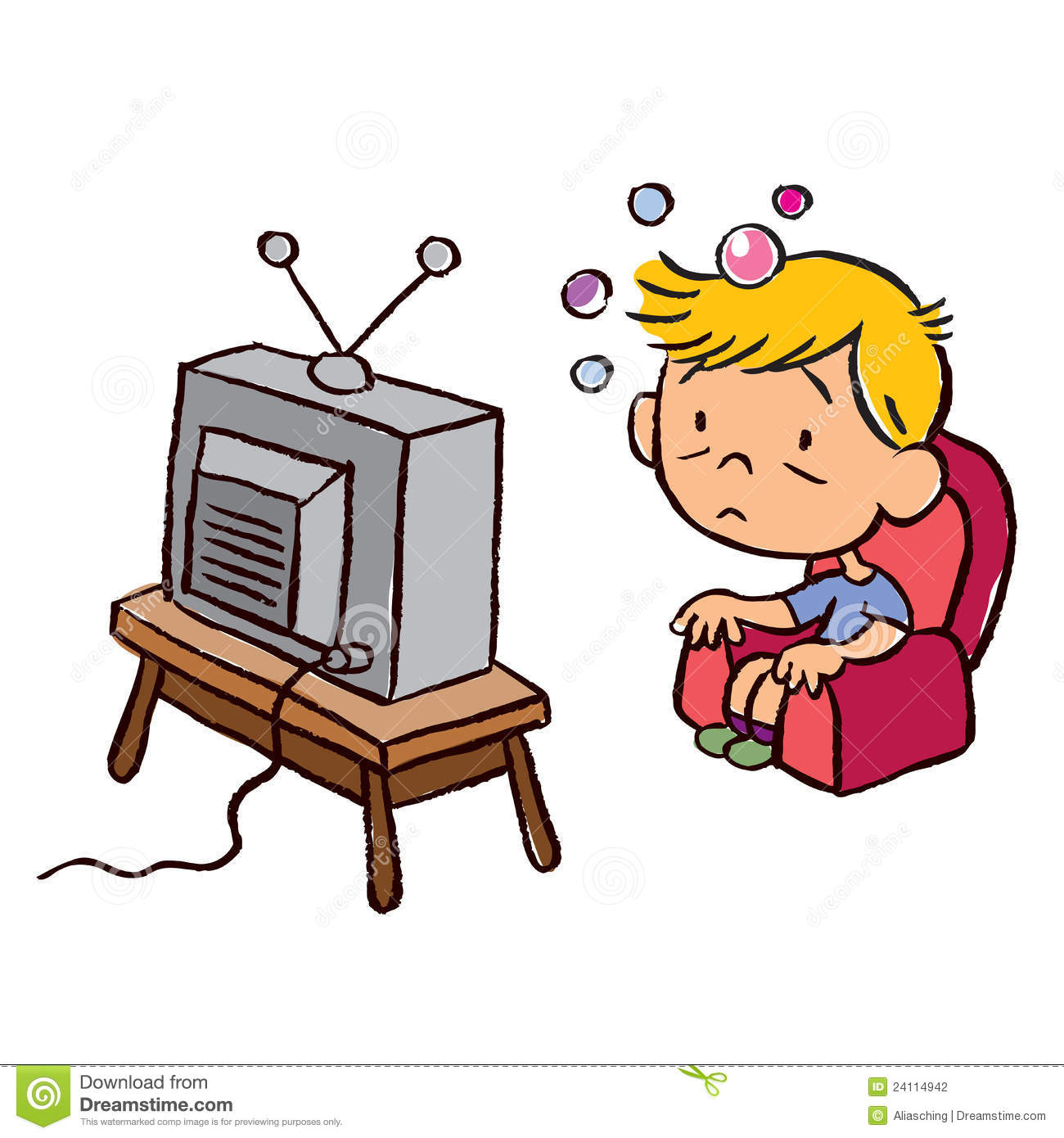 Child Addicted To Television Stock Photography   Image  24114942