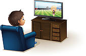 Children Watching Tv Stock Illustrations   Gograph